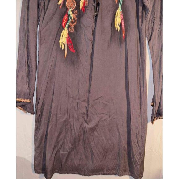 Wrangler Womens Embroidered Long Sleeve Dress With Dreamcatcher Design - Picture 3 of 9